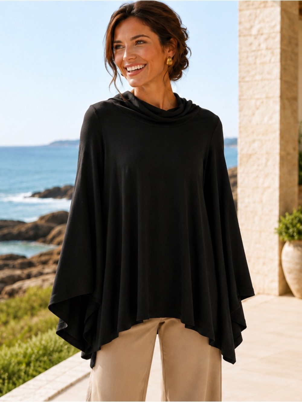J. Crew Black Cape Jacket